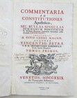 1729 Vellum Binding Folio Commentaria Ad Constitutiones Apostolicas Antique