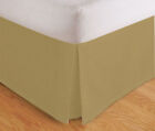Tailored Bed Skirt Dust Ruffle Pleated 14  Drop Beige  White Full  Queen  King