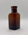 Antique Triangle Poison Medicine Bottle Unique One Side Embossed Amber 2 5 8 
