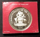 1974 Bahamas 10 Dollar Proof Sterling Coin  Box   Coa  Franklin Mint  Enn Coins