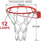 Heavy Duty Chain Basketball Net Replacement  21  Metal Rust Proof  12 S-hooks