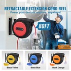 Retractable Extension Cord Reel Power Cord Reel 80ft 12awg 3c Sjtow