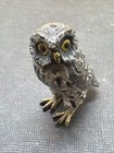 Beautiful Mini 1 5    Tall Antique Austrian Cold Painted Bronze Owl Figurine