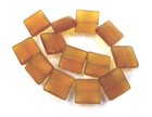12mm Frosted Sea Glass Square Beads  13  Matte - Topaz   Sun