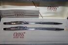 Vintage Cross Pen And Mechanical Pencil Set W  Original Box Chrome 350105