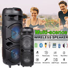 6 000w Portable Bluetooth Speaker Dual Woofer Heavy Bass Party System Mic Aux Fm