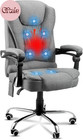 Ergonomic Office Chair With 7 Massage Points   Heat Function  Fabric Reclining C