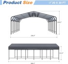 20x30 Ft Metal Carport  Heavy Duty Canopy  Reinforced Base galvanized Steel
