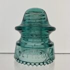 Blue Aqua Transition Embossed Cd 164  040  Hg Co Glass Insulator