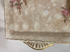 Antique Victorian Porcelain Dresser Tray Pierced Handle Wildflower Vanity Platte