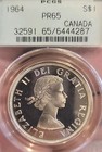 Canada 1964 Dollar Extremely Rare Ultra Cameo Proof Pcgs 65pq Few Struck 