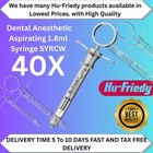 Lot Of 40x Hu-friedy Cw Style Dental Anesthetic Aspirating 1 8ml Syringe Syrcw