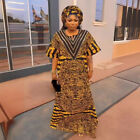 Print African Women Long Dress Loose Boubou Dashiki Kaftan Robe Ankara Plus Size