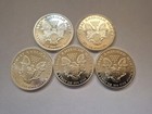 1 Troy Oz 999 Fine Silver Rounds Total Of 5 Coins Obverse Is The Mercury Dime