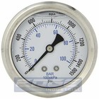 2 Pack Liquid Filled Pressure Gauge 0-1500 Psi  2 5  Face  1 4  Back Mount Wog
