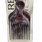 Vintage Revlon Hair Pick 3 Lift Combo Pack Burgundy Silver Swirl Retro 2 Pack