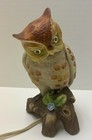 Vtg Snowy Owl Night Light Table Lamp Ceramic Warm Glow Owl Figurine Electric 6 