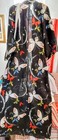 Butterfly Print Kimono Robe  Multi-color Polyester Satin  One Size New