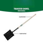 Square Transfer Shovel  Steel Blade  Wood Handle