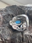 Carolyn Pollack Sterling Silver Turquoise Cluster Ring Size 8 5