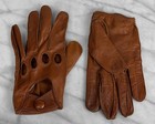 Vintage Coach Brown Leather Traditional Driving Gloves - Size Small