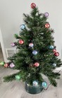 3-ft Fiber Optic Color Changing  Ornament Christmas Tree Pre-decorated Rare