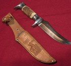 Vtg  Edge Brand Solingen Buffalo Skinner  53 Knife W  Sheath germany never Used 