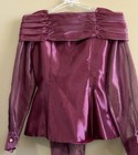 Alex Evenings Women s Mauve Crossover tie Waist  Lined  Long Slv Formal Blouse