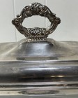 Vintage Silverplate Chafing Dish Buffet Server With Lid   Glass Insert Ornate   