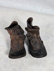 Antique Victorian Baby Toddler Doll Leather Pair Of Shoes Boots Estate