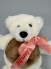 Vintage Sarah Lee White Bagel Bear W  Ribbon Bow Tie No Tag 8 Inch