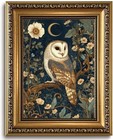 Gold Framed Wall Art Vintage Wall Decor Owl Canvas Art Moon Floral Pictures V   