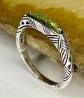 Vintage Carolyn Pollack Sterling Silver Green Turquoise  Ring Size 7