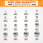 330pcs 16 Size Metric Precision Steel Bearing Steel Ball Assortment 1mm