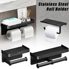 Wall Mounted Toilet Paper Holder Aluminum Bathroom Tissue Roll Rack Shelf Usa