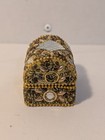 Vintage 1970-80s Wooden  Beaded    Jeweled Trinket Box 