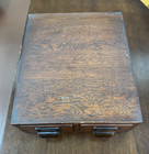 Vtg Antique Two  2  Drawer Oak Library Card Catalog Index File Cabinet Wood Box