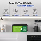 New 12v 200ah Lifepo4 Lithium Battery 2560w Deep Cycle Bms For Solar Rv Off-grid