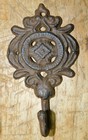 3 Cast Iron Antique Style Victorian Coat Hooks Hat Hook Rack Towel Hanger