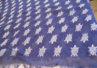 Nwt  Vera Bradley Soft Fringe Scarf Rayon Blue White Turtle Print  14540-582