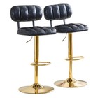 Set Of 2 4 Adjustable Height Bar Stools Pu Leather Kitchen Dining Swivel Chairs