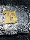 New Initial   B    Rodeo Big Cowboy Western Belt Buckle