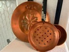 Vintage Decorative Hanging  Copper Pan Set Of 3 Farmhouse Style 1970 s