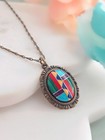 Santa Fe Style Pendant  Geometric Tribal Necklace  Southwestern Desert Boho