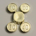 New Lego   1 Set Of 4 Coins On Sprue Chrome Gold Pirates Treasure 