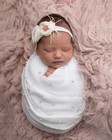 Newborn Baby Photo Props White Pearl Wrap   Headband Set For Baby Photography