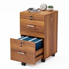 2-drawer File Cabinet Wooden Filing Cabinets For Letter Size Filings Walnut