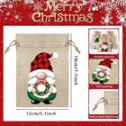 12pcs Christmas Linen Burlap Gift Bags Jute Drawstring Candy Treat Party Favors