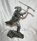 Cheyenne Brave Solid Pewter Sculpture By Jim Ponter - 12  Tall - Mint Condition