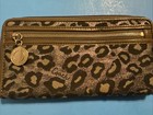 Coach Large Corner Zip Wristlet -silver Leopard - Brand New No Tag